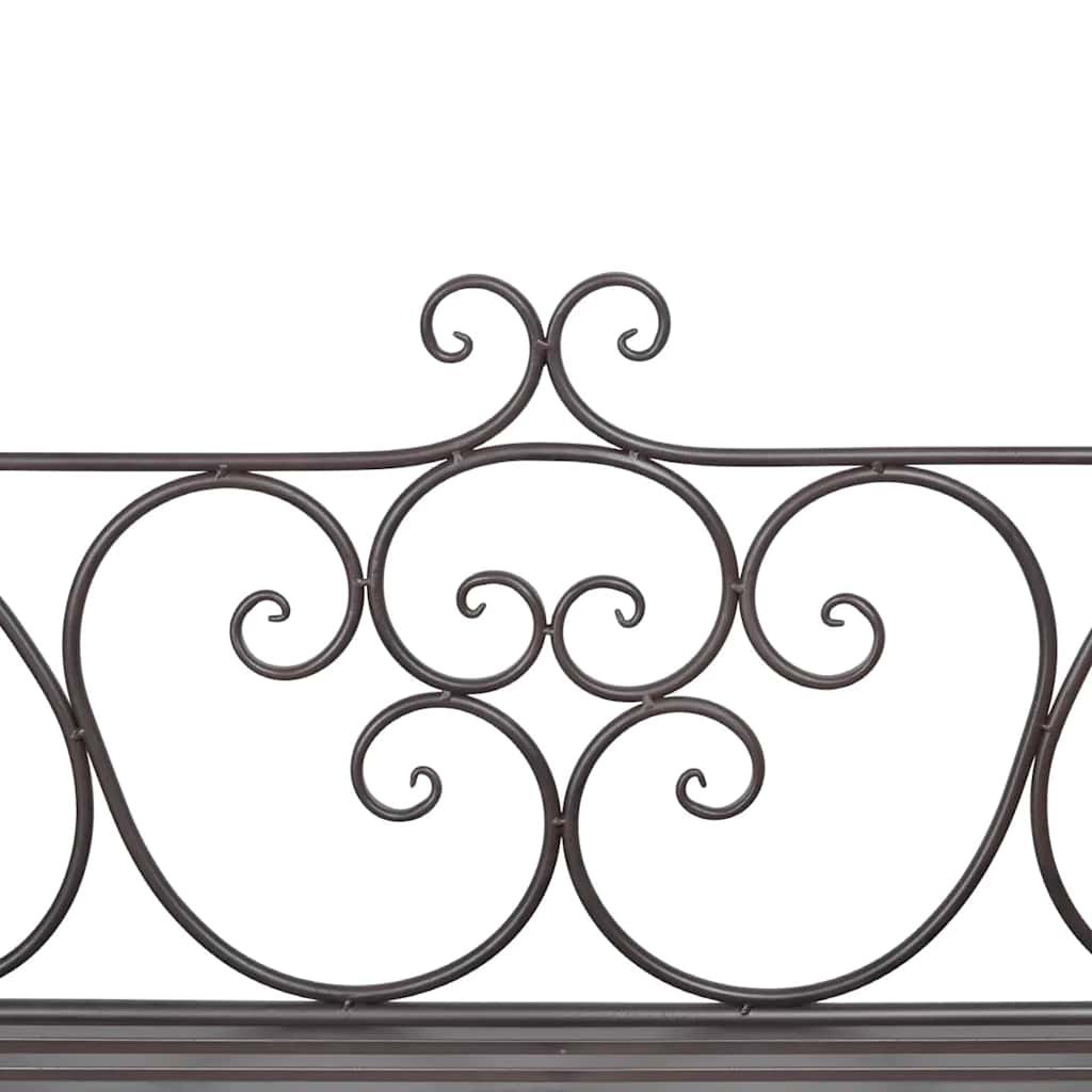 vidaXL Garden Bench 132 cm Steel Antique Brown 4