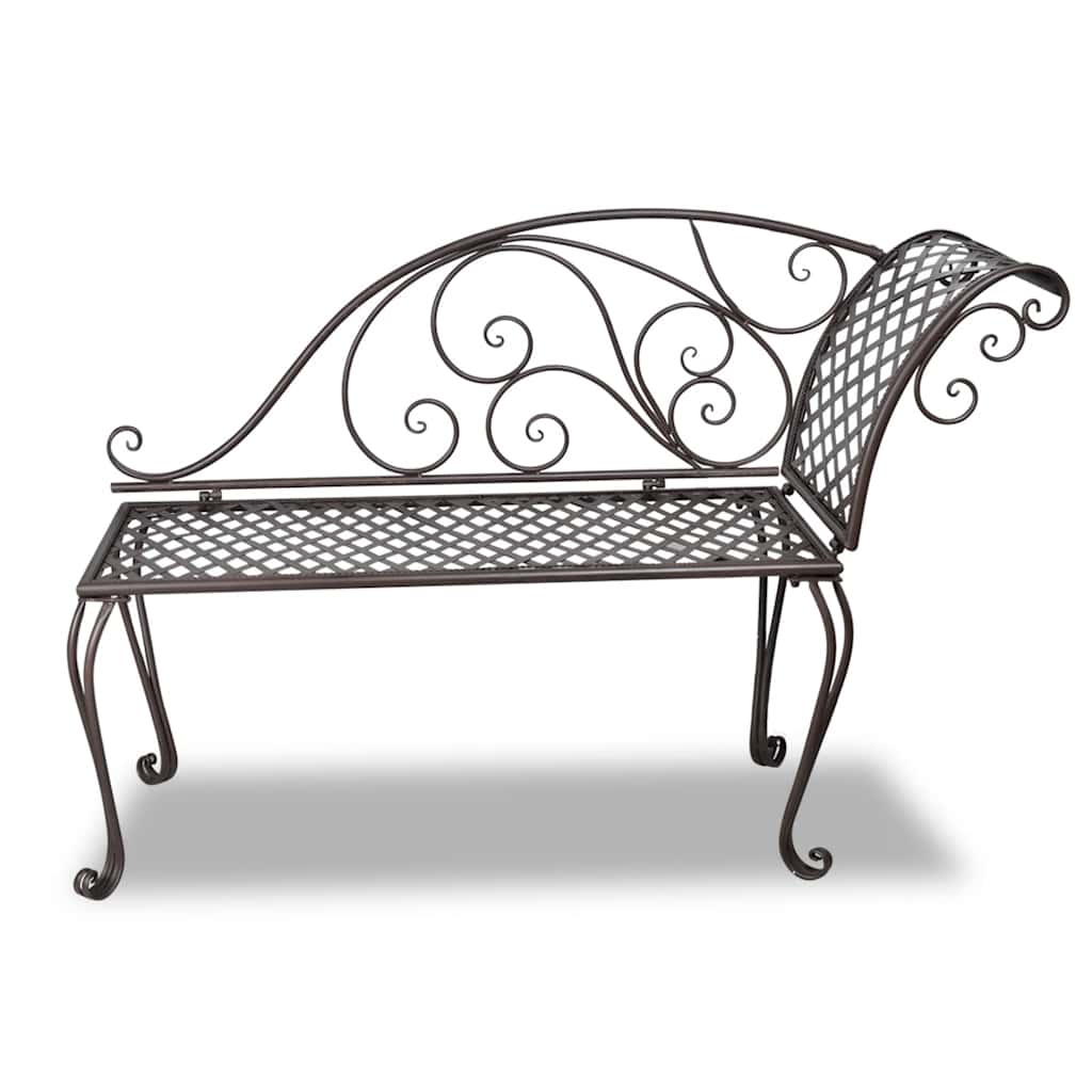 vidaXL Garden Chaise Lounge 128 cm Steel Antique Brown 2