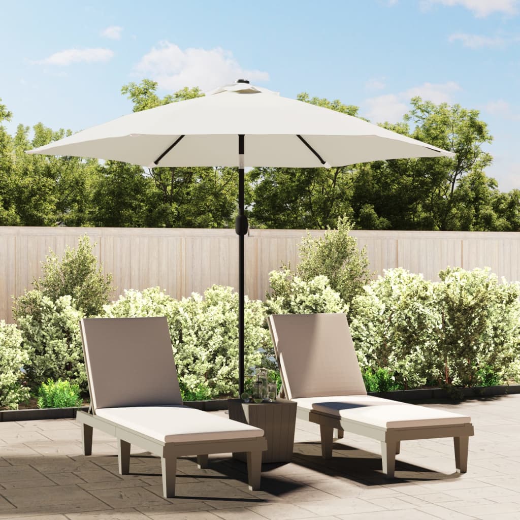 vidaXL Parasol Sand White 3m Steel Pole 1