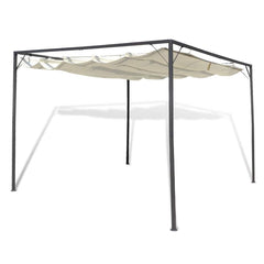 Garden Gazebo with Retractable Roof Canopy White