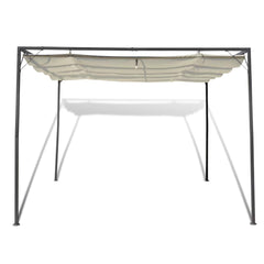 Garden Gazebo with Retractable Roof Canopy White