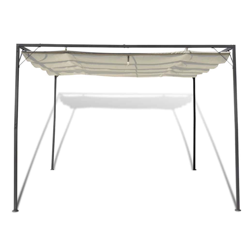 Garden Gazebo with Retractable Roof Canopy White