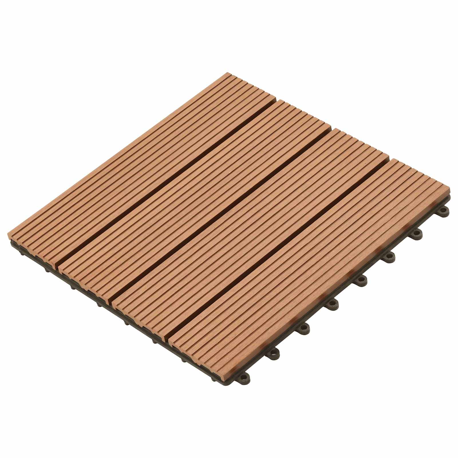 vidaXL Decking Tile 11 pcs Brown 30 x 30 cm WPC 1