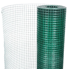 vidaXL Chicken Wire Fence Galvanised with PVC Coating 25x1 m Green 4