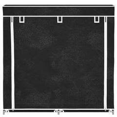 vidaXL Fabric Shoe Cabinet with Cover 115 x 28 x 110 cm Black 4