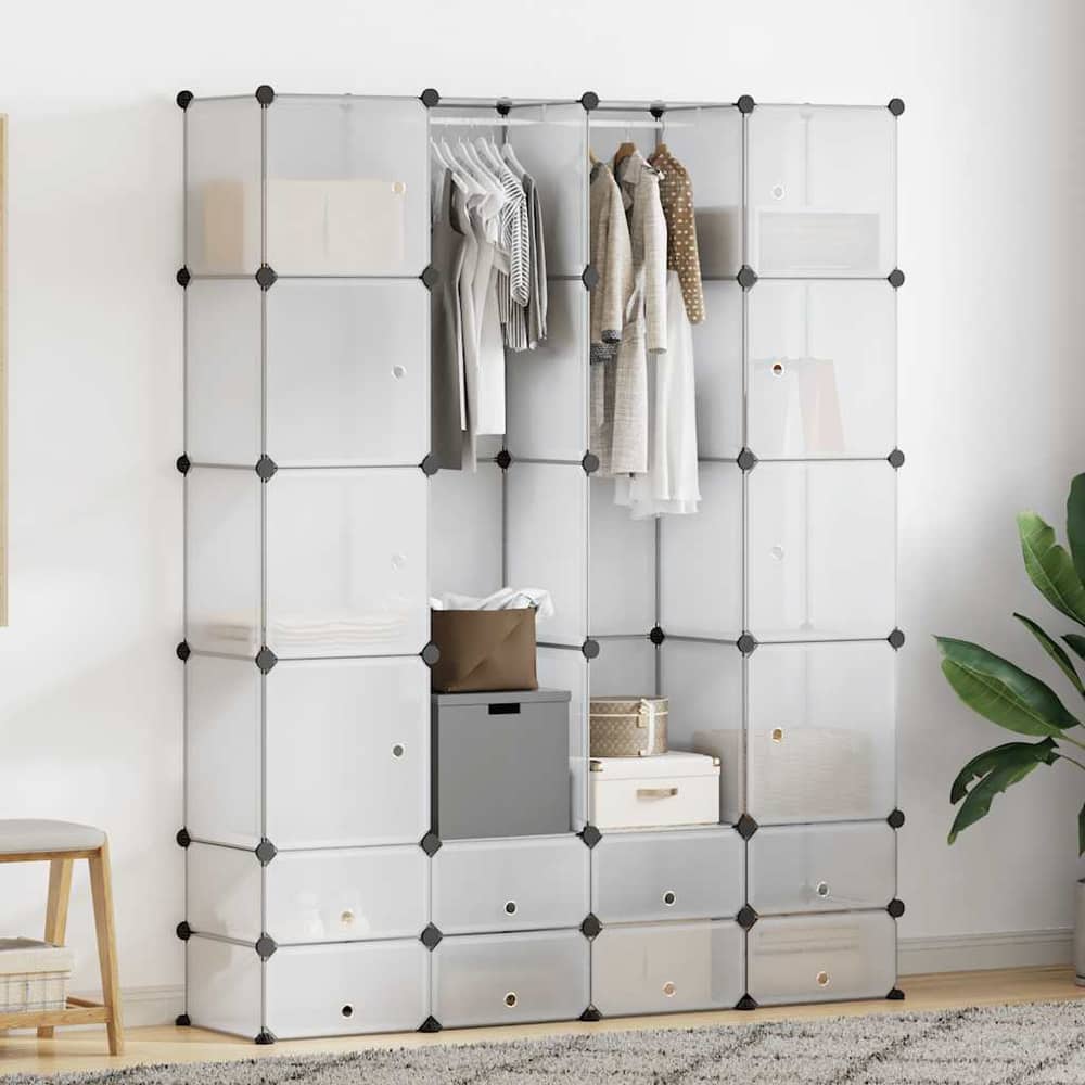Modular Cabinet with 37 x 146 x 180,5 cm White 18 compartments