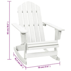 vidaXL Garden Rocking Chair Wood White 6