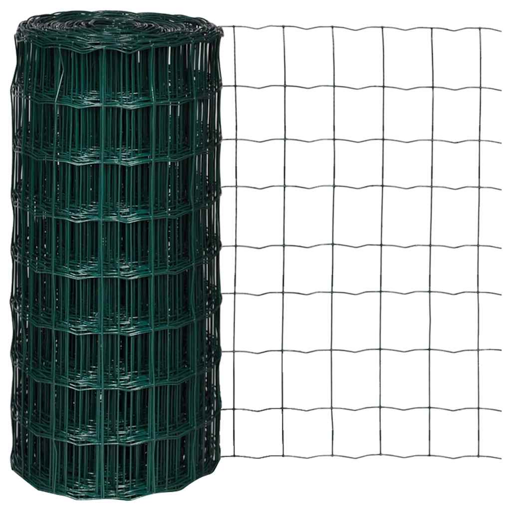 vidaXL Fence Panels PVC-coated iron Green 1