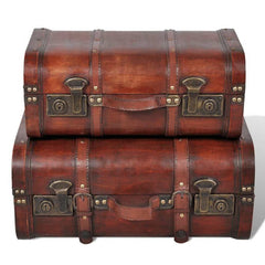 vidaXL Wooden Treasure Chest 2 pcs Vintage Brown 2
