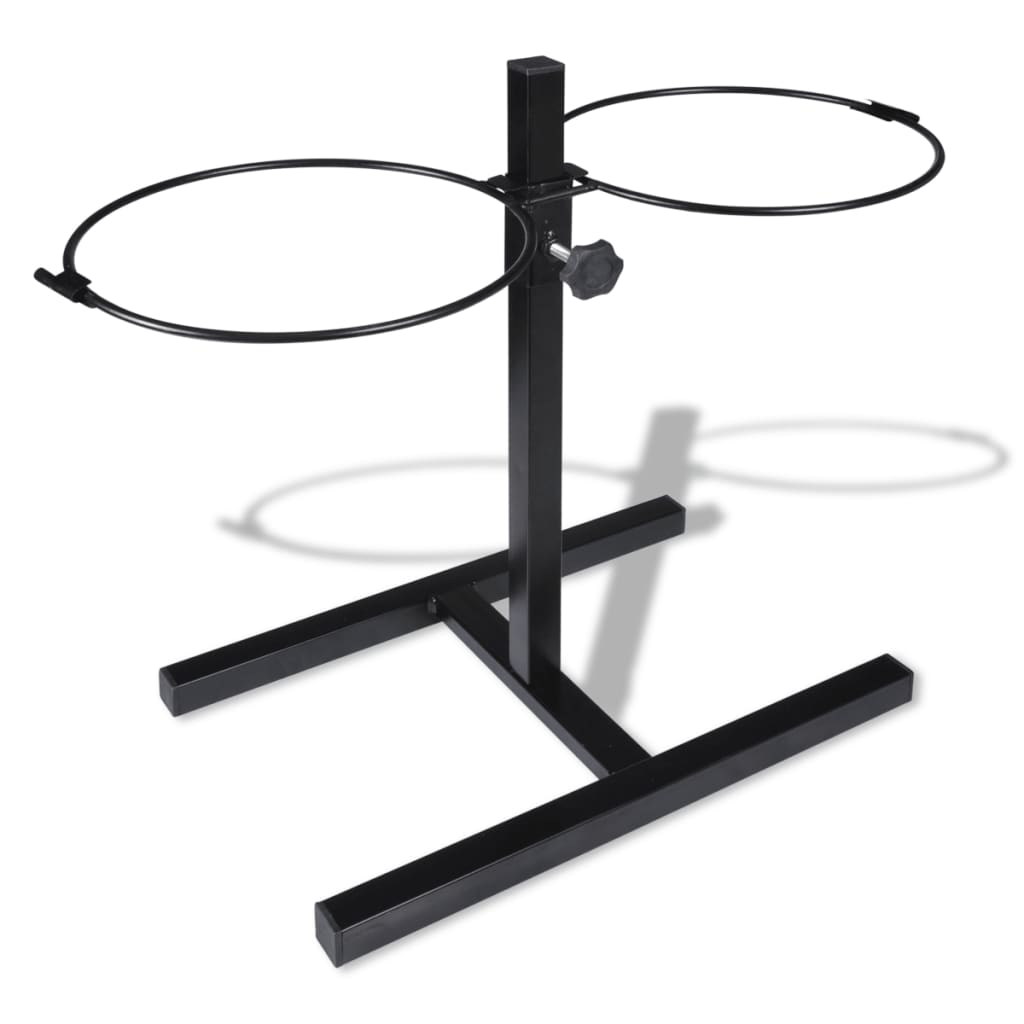 vidaXL Adjustable Double Diner Pet Dog Feeding Stand & 2 x 4.1L Stainless Steel Bowls 6