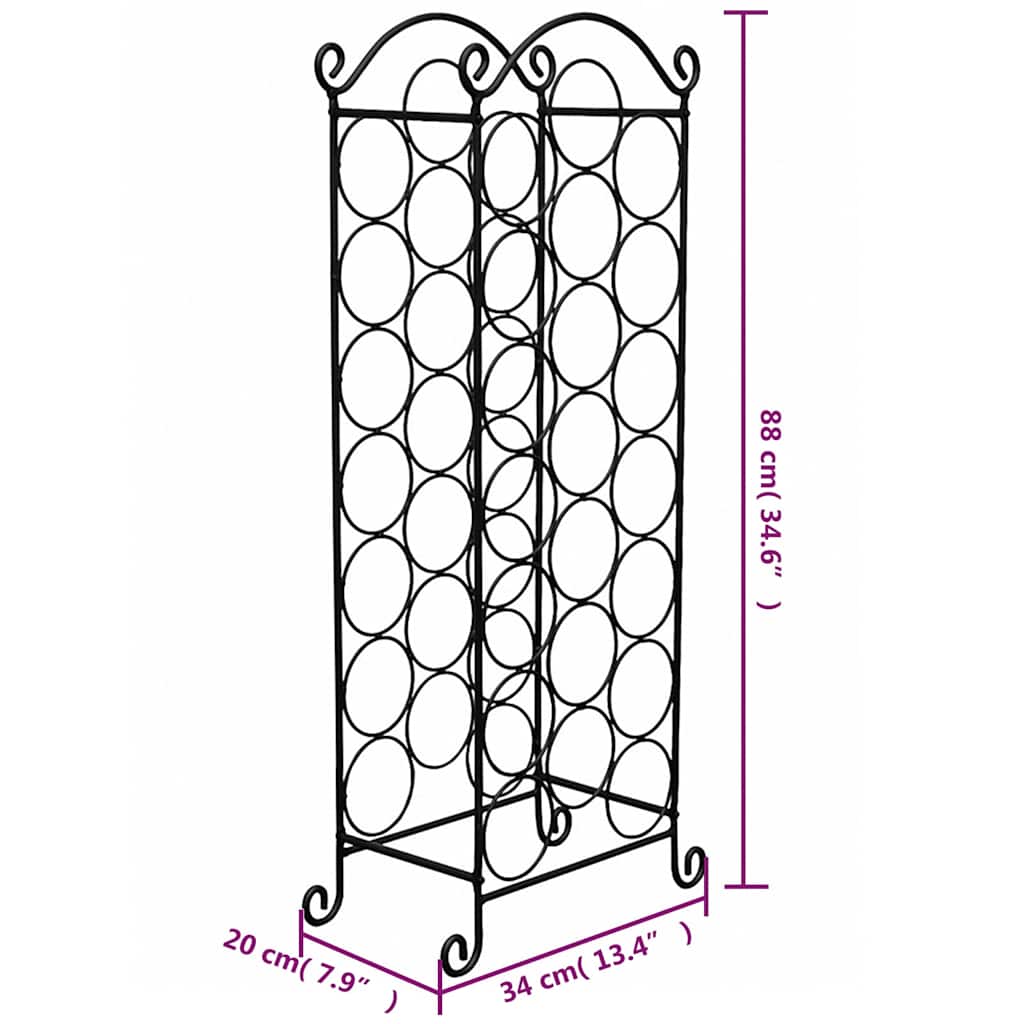 vidaXL Wine Rack for 21 Bottles Metal 5