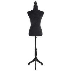 vidaXL Female Mannequin | Black | Polyester, MDF, Solid Wood, Painted Steel 2