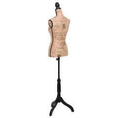 vidaXL Female Mannequin | Brown and Black | Jute, MDF, Solid Wood, Painted Steel 4