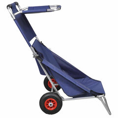 90446 vidaXL Beach Trolley with Wheels Portable Foldable Blue 3