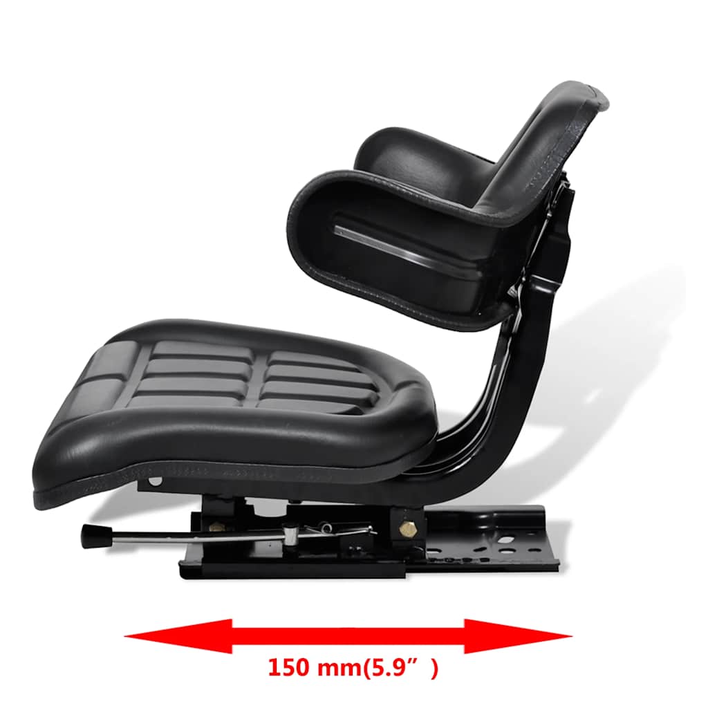 vidaXL Tractor Seat | Black | Steel | Standard | Adjustable Armrests 3