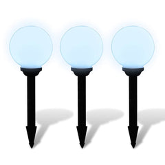40864 vidaXL Outdoor Pathway Lamps 3 pcs LED 20 cm with Ground Spike 3
