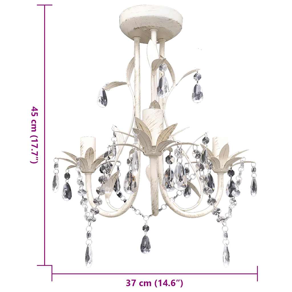 vidaXL Chandelier | Antique white | Acrylic, Metal | Medium | Luxury 5