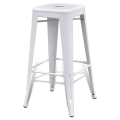 vidaXL Bar Stools 2 pcs White Steel 3
