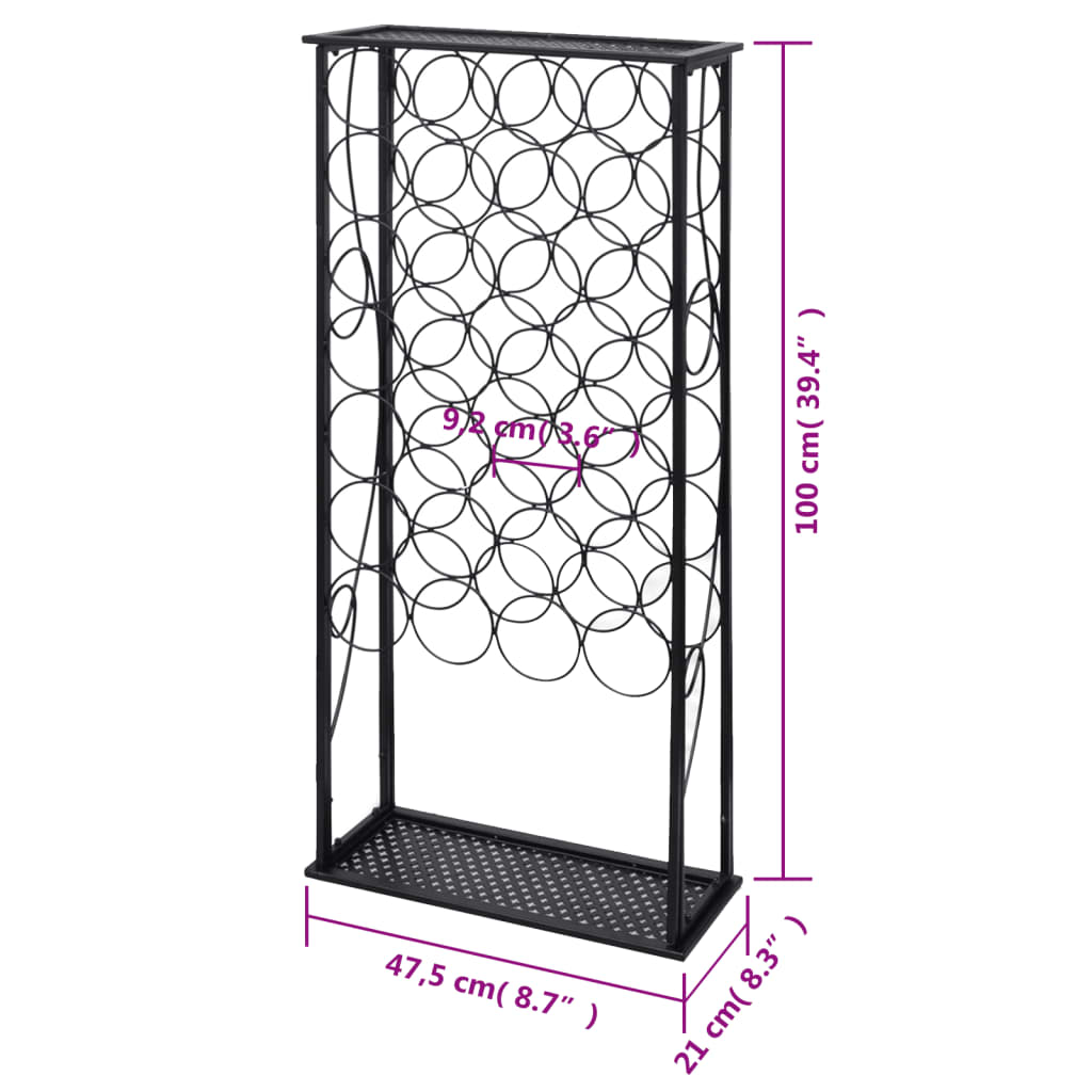 vidaXL Wine Rack for 28 Bottles Metal 5