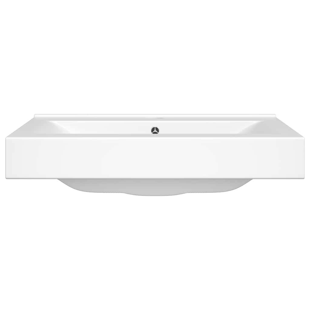 Luxury Ceramic Basin Rectangular Sink with Faucet Hole 60 x 46 cm White