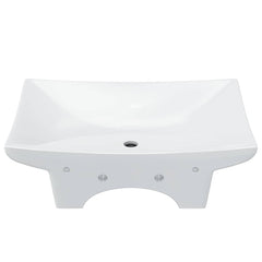 Luxury Ceramic Basin Rectangular with Overflow & Faucet Hole White