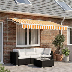Awning Canopy Replacement for 3x2.5 m Polyester Drop 2.5 m Width 3 m Yellow and white