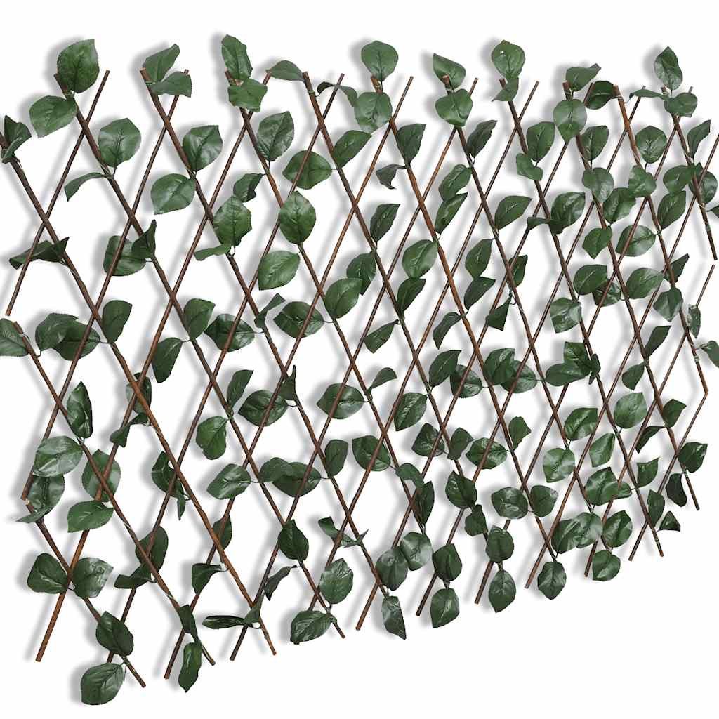 vidaXL Willow Trellis Fence 5 pcs with Artificial Leaves 180x90 cm 3