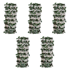 vidaXL Willow Trellis Fence 5 pcs with Artificial Leaves 180x90 cm 6