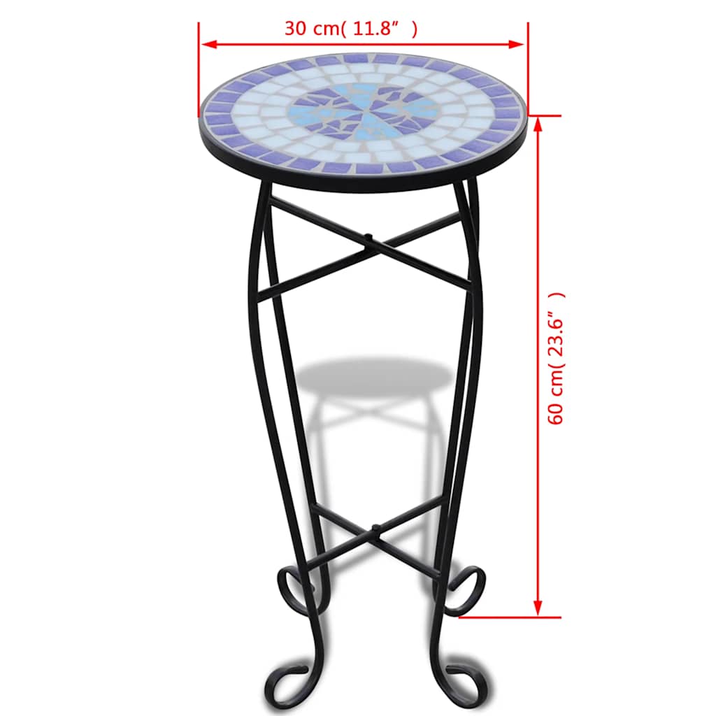 vidaXL Plant Stand | Blue and white | Iron and ceramic | Small 5