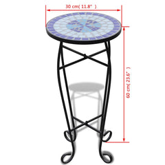 vidaXL Plant Stand | Blue and white | Iron and ceramic | Small 5