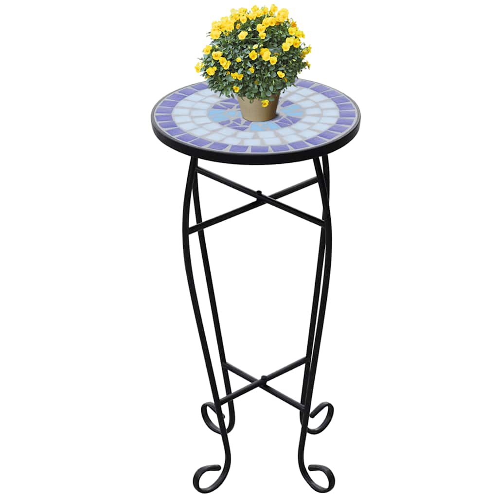 vidaXL Plant Stand | Blue and white | Iron and ceramic | Small 1