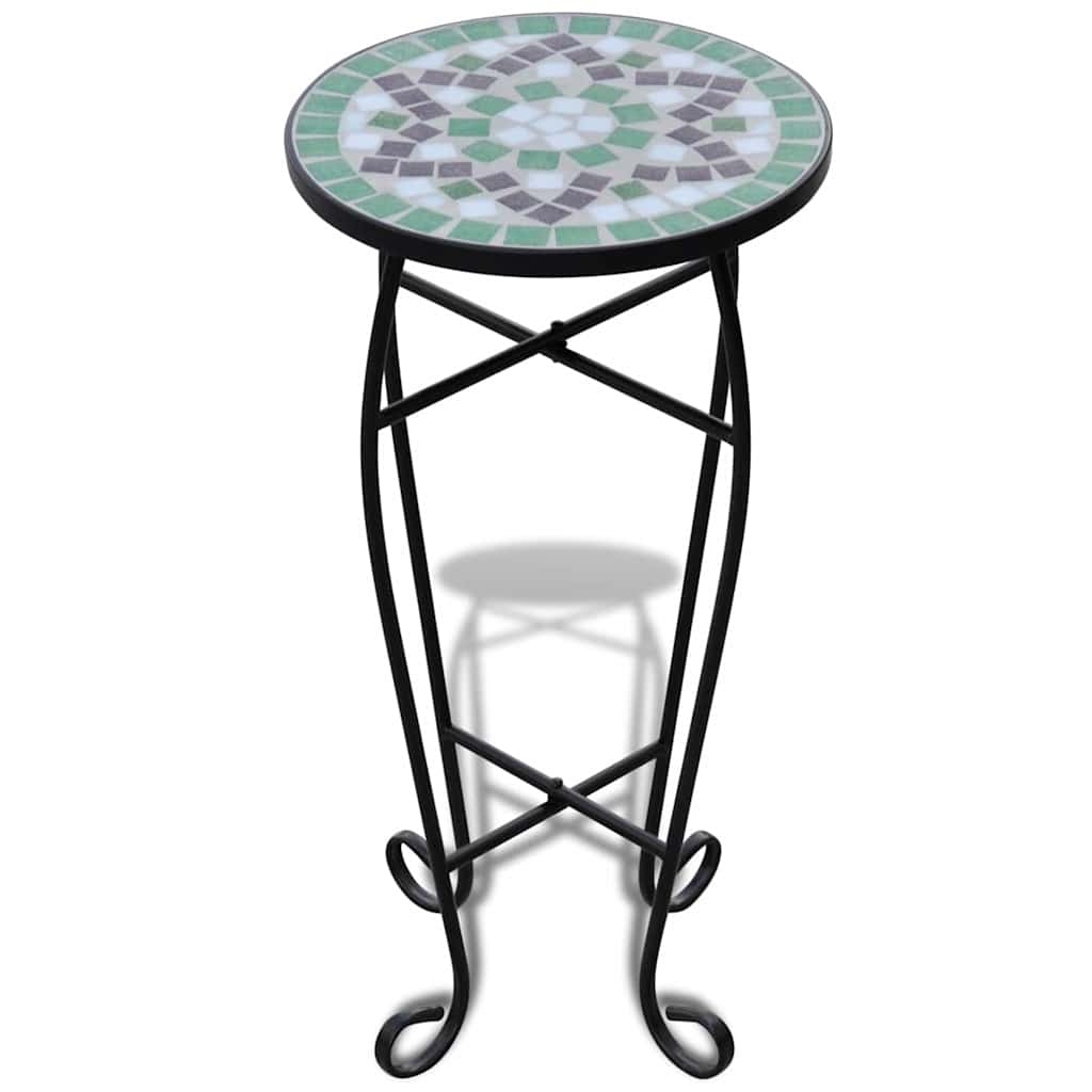 vidaXL Plant Stand | Green, white, black | Iron, ceramic | 30 cm diameter 2