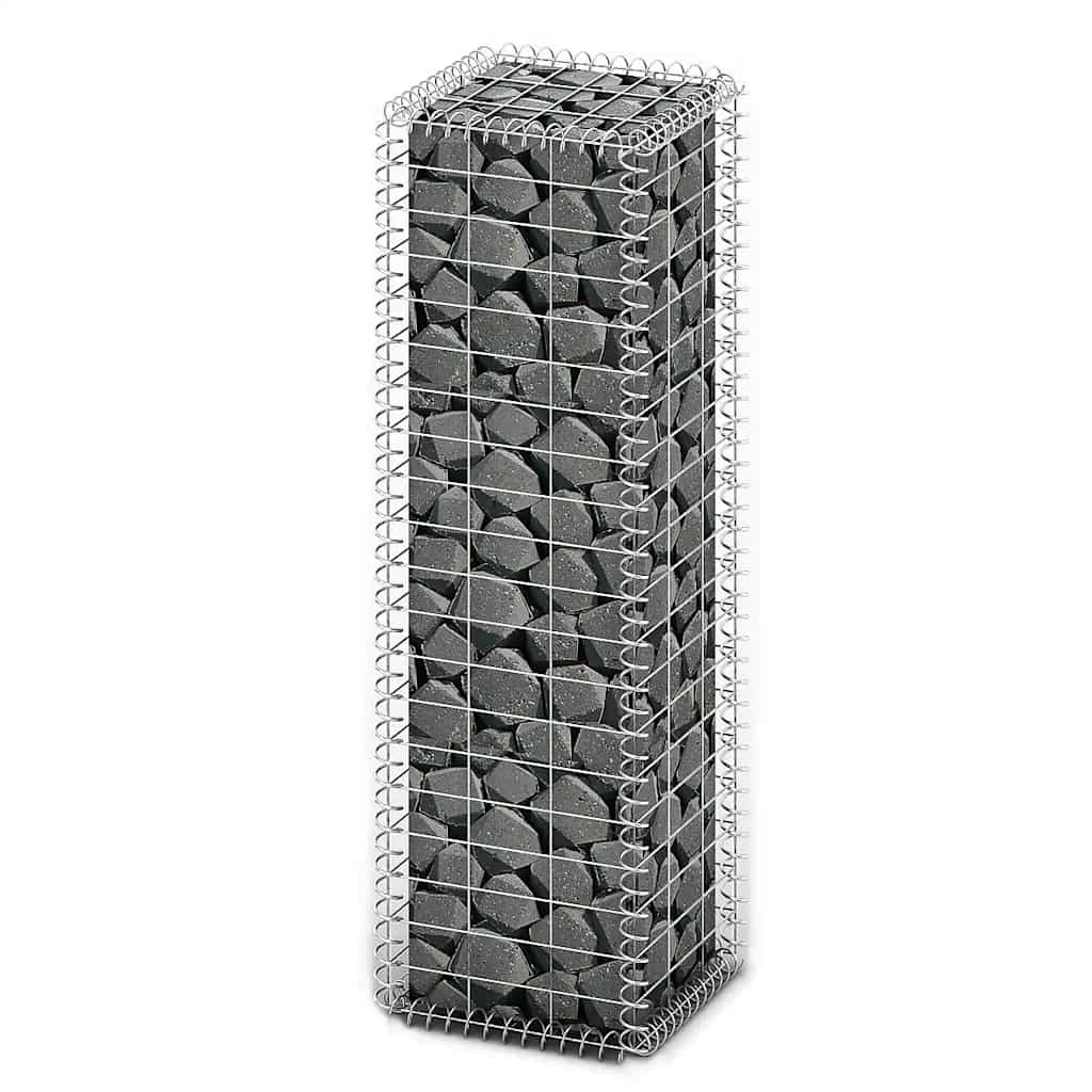 vidaXL Gabion Basket with Lids Galvanised Wire 100 x 30 x 30 cm 2