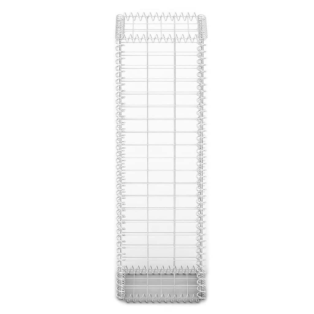 vidaXL Gabion Basket with Lids Galvanised Wire 100 x 30 x 30 cm 5