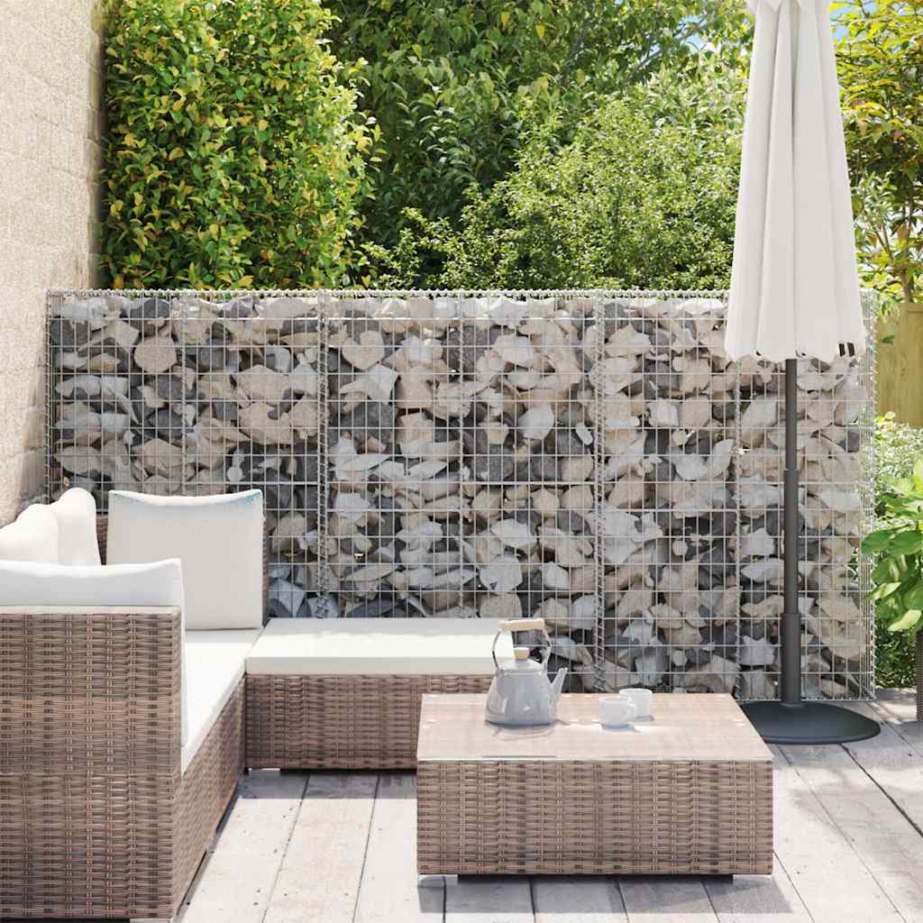 vidaXL Gabion Basket with Lids Galvanised Wire 150 x 100 x 30 cm 3