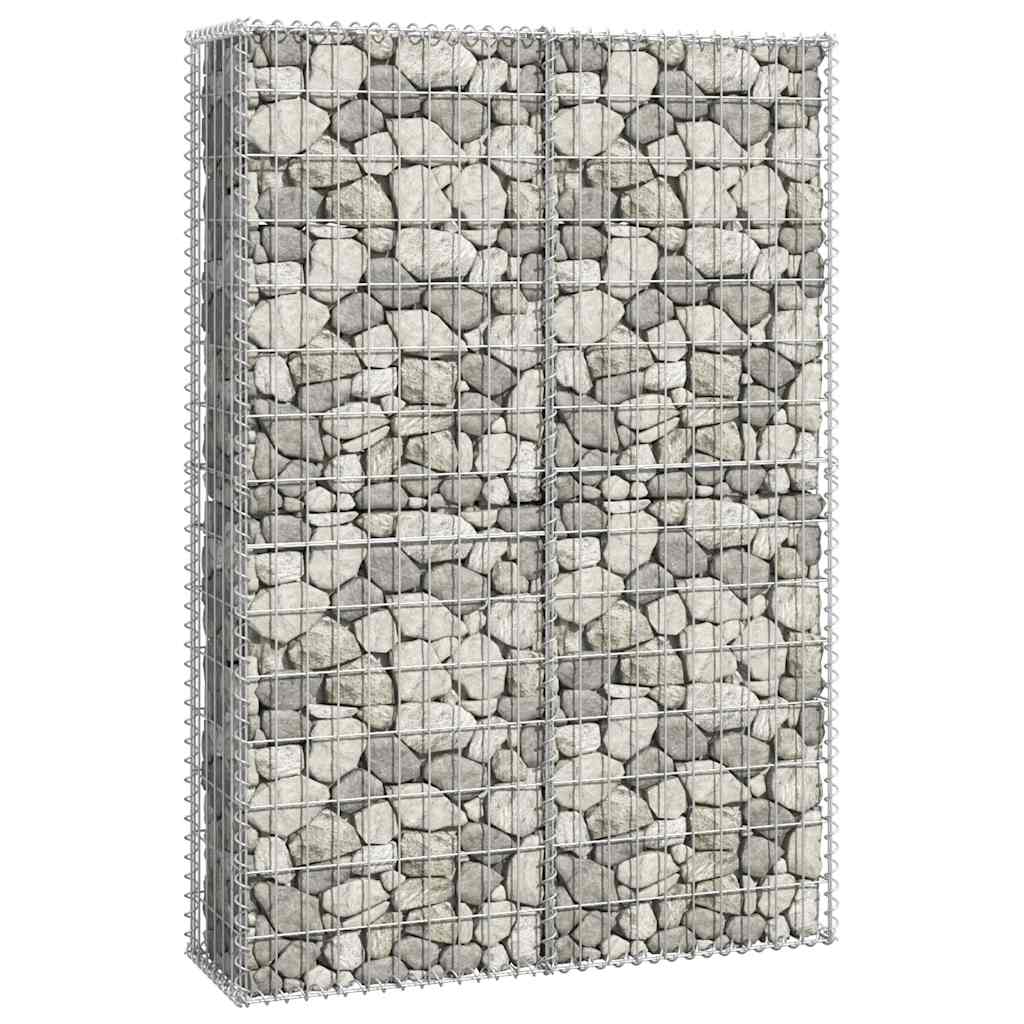 vidaXL Gabion Basket with Lids Galvanised Wire 150 x 100 x 30 cm 4