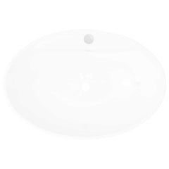Luxury Ceramic Basin Oval with Overflow and Faucet Hole 3