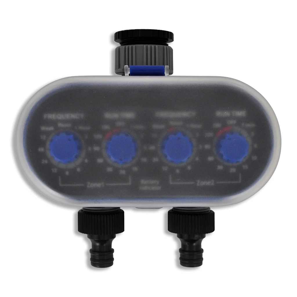 vidaXL Garden Electronic Automatic Water Timer Irrigation Timer Double Outlet 2