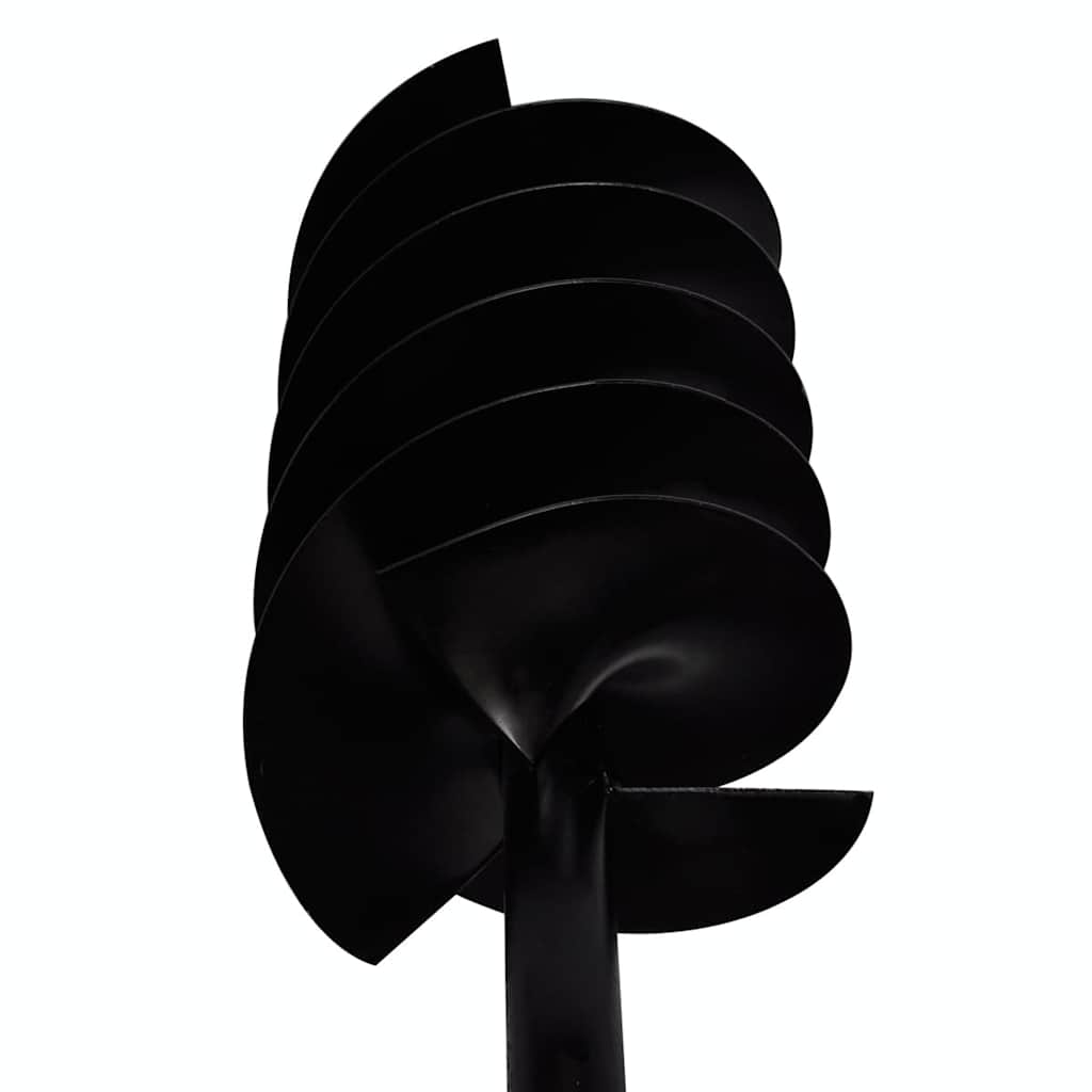 vidaXL Ground Drill with Handle Auger Bit 150 mm Three Spirals Steel Black 5