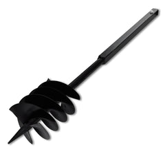 vidaXL Ground Drill with Handle Auger Bit 180 mm Three Spirals Steel Black 4