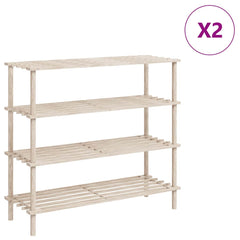 vidaXL 4-Tier Shoe Racks 2 pcs Solid Fir Wood 2