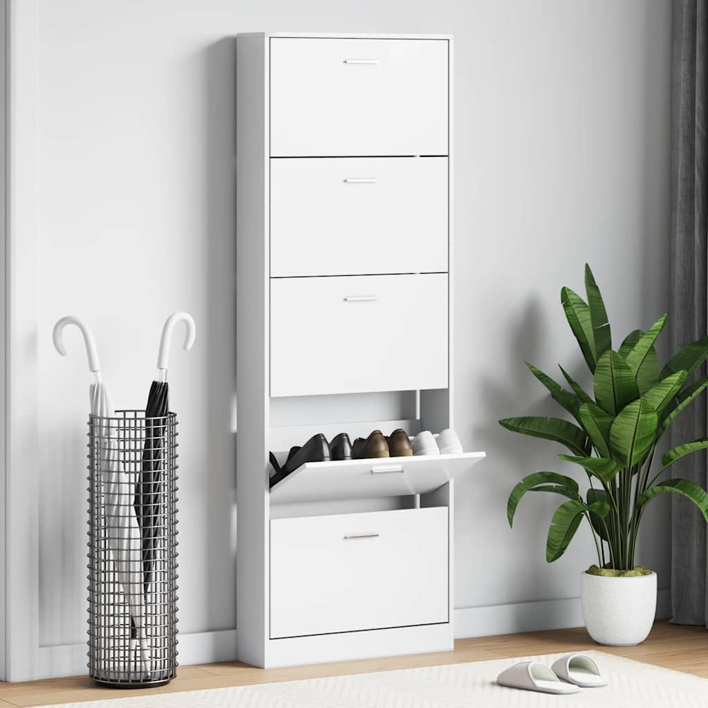 vidaXL Shoe Cabinet | White | Engineered wood, plastic, aluminium alloy | Medium 1