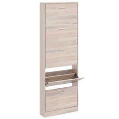 vidaXL Shoe Cabinet | Oak | Engineered wood | 59 x 17 x 169 cm | Shoe Cabinet 3