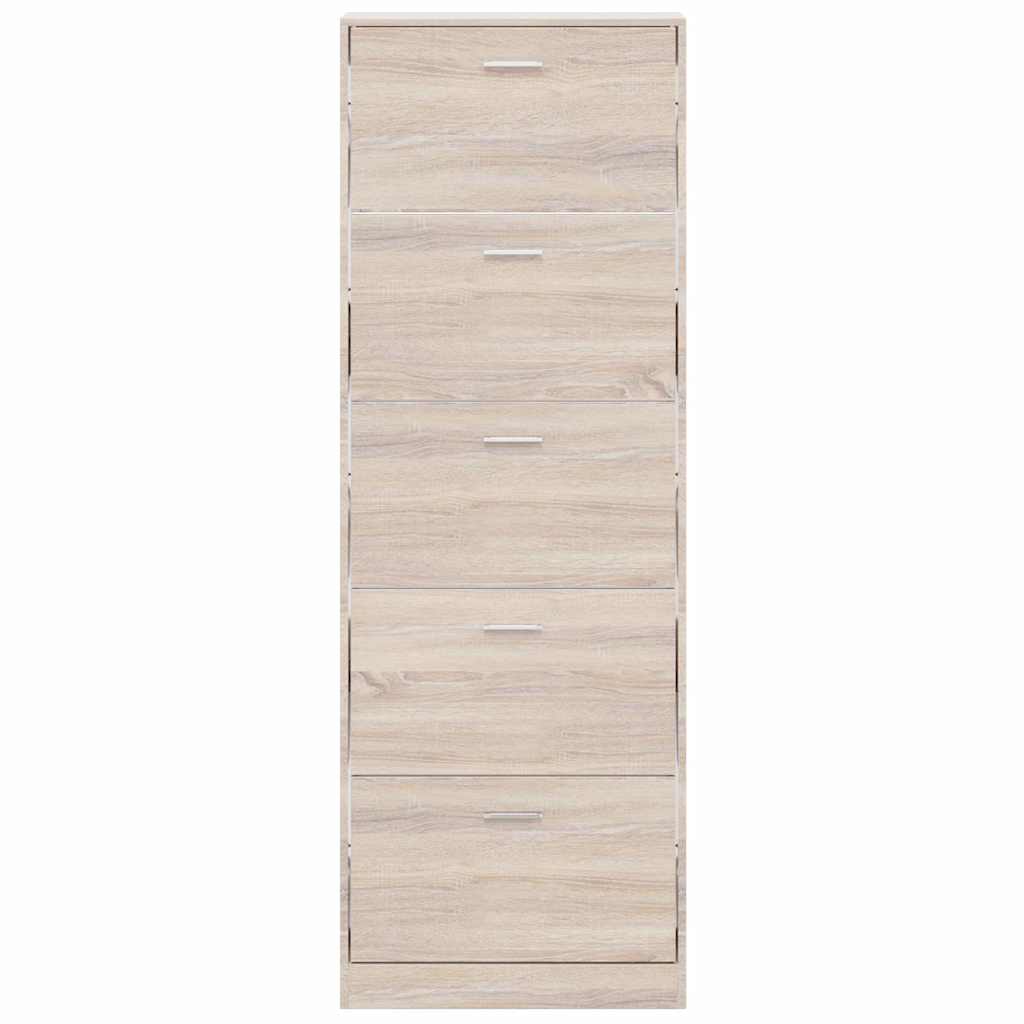 vidaXL Shoe Cabinet | Oak | Engineered wood | 59 x 17 x 169 cm | Shoe Cabinet 4