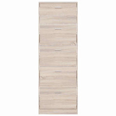 vidaXL Shoe Cabinet | Oak | Engineered wood | 59 x 17 x 169 cm | Shoe Cabinet 4