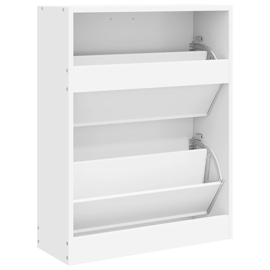 vidaXL Shoe Cabinet | White | Engineered wood, plastic, aluminium alloy | Medium 6