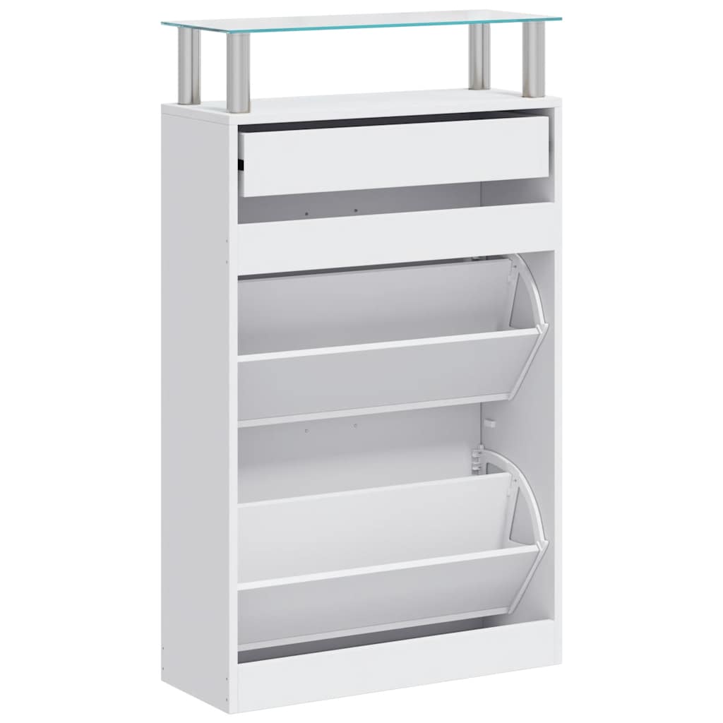 vidaXL Shoe Cabinet | White | Engineered Wood | Medium | Shoe Cabinet 6