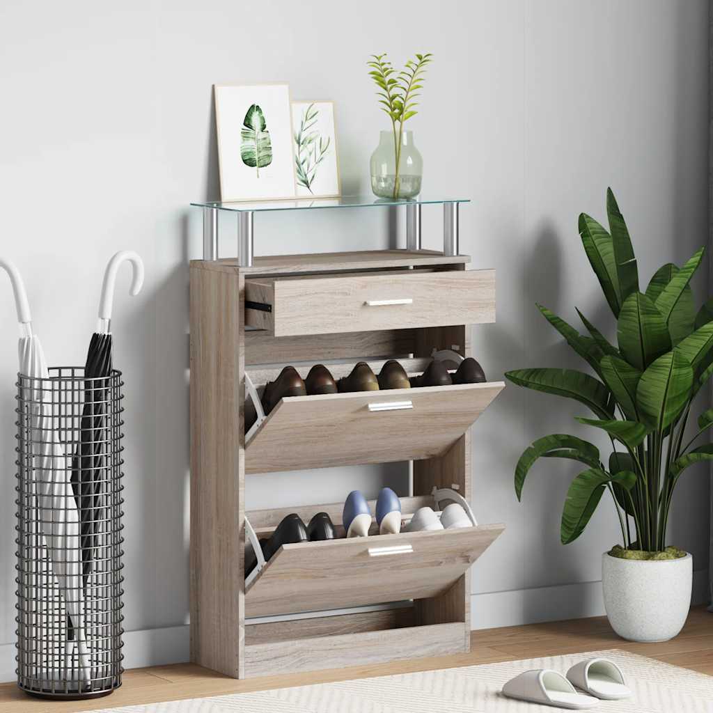 vidaXL Shoe Cabinet | Oak | Engineered wood | Medium | Shoe Cabinet 1