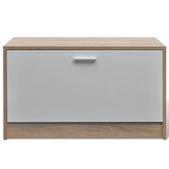vidaXL Shoe Cabinet | Oak and white | Engineered wood, plastic, aluminium alloy 5