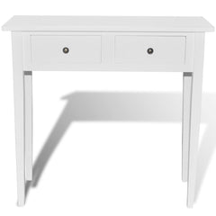 241145 vidaXL Dressing Console Table with Two Drawers White 3